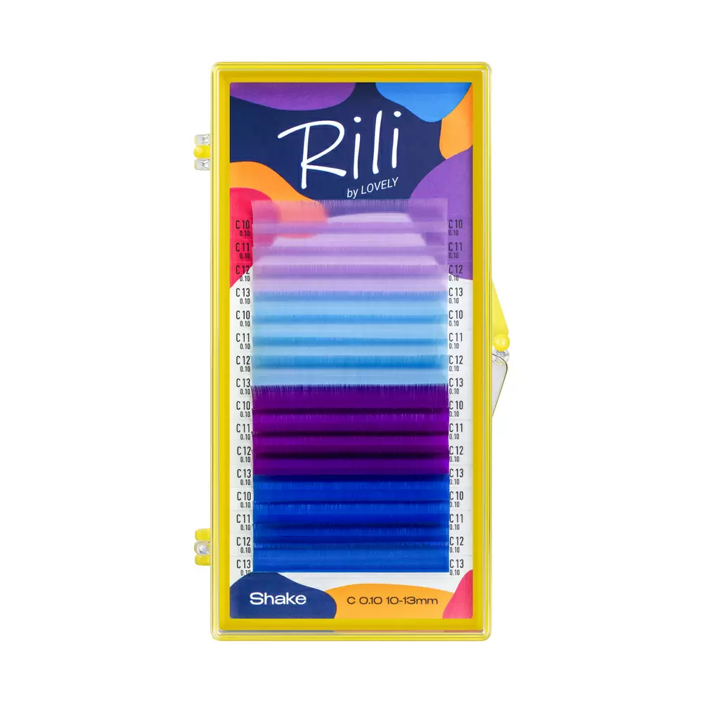 Ресницы цветные Rili Shake Indigo, Микс 16 линий