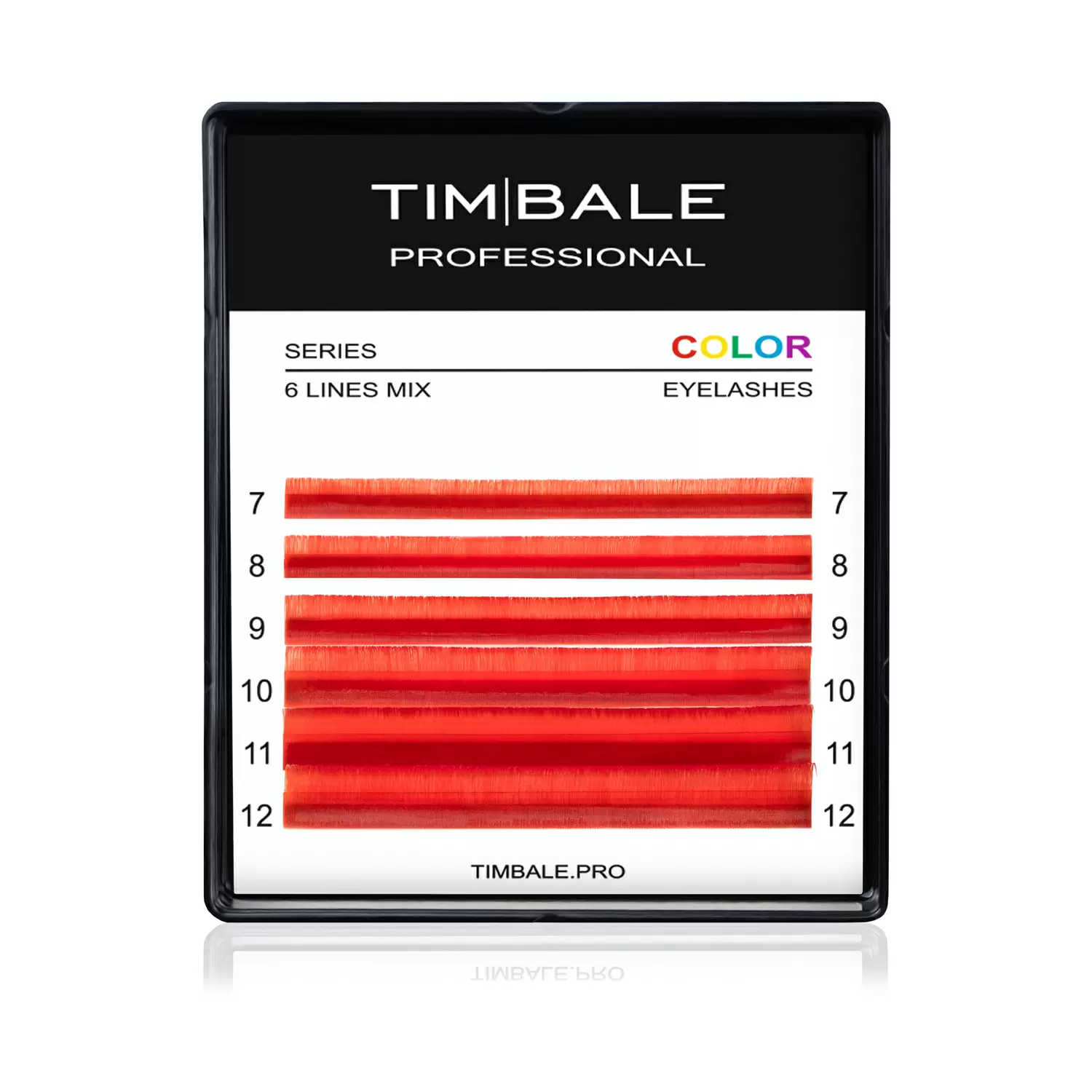 Ресницы цветные TimBale Red, Красные, Микс 6 линий