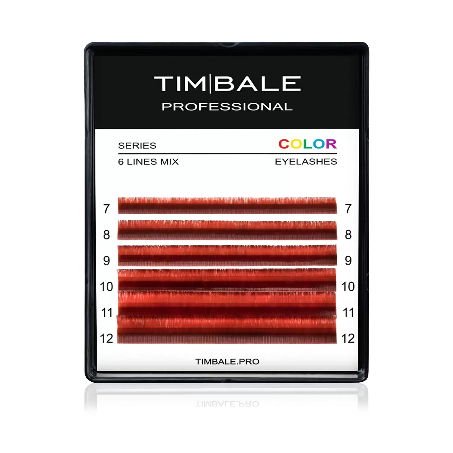 Ресницы двухцветные TimBale Red-Brown, Красно-коричневые, Микс 6 линий