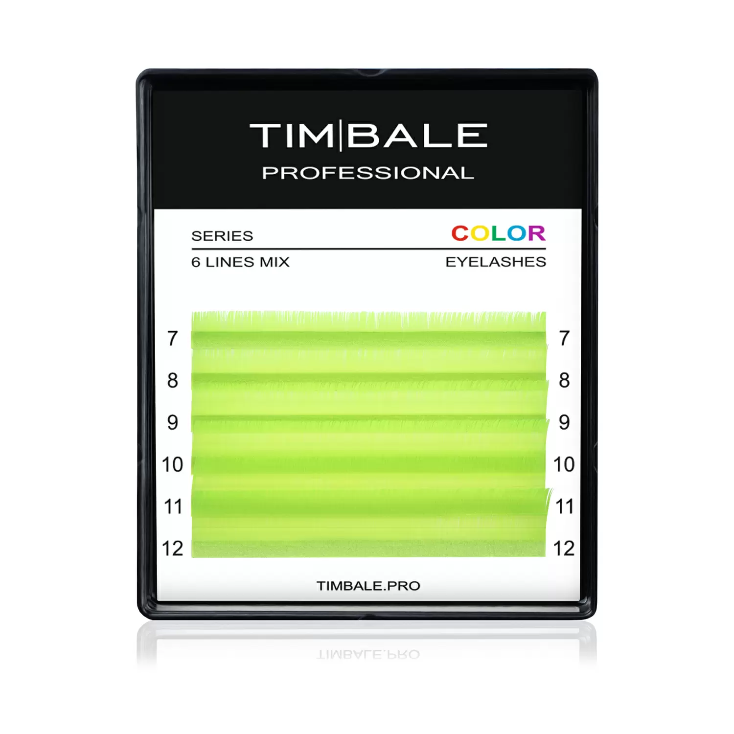 Ресницы неоновые цветные TimBale Neon Yellow, Жёлтые, Микс 6 линий