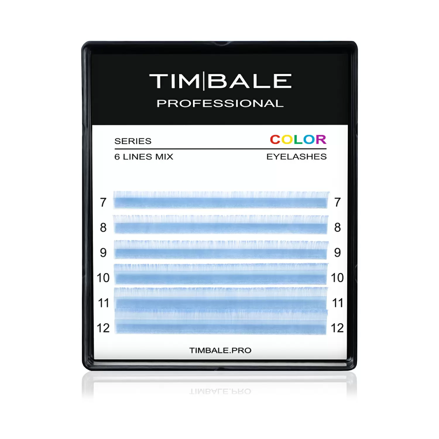 Ресницы цветные TimBale Azure, Лазурные, Микс 6 линий