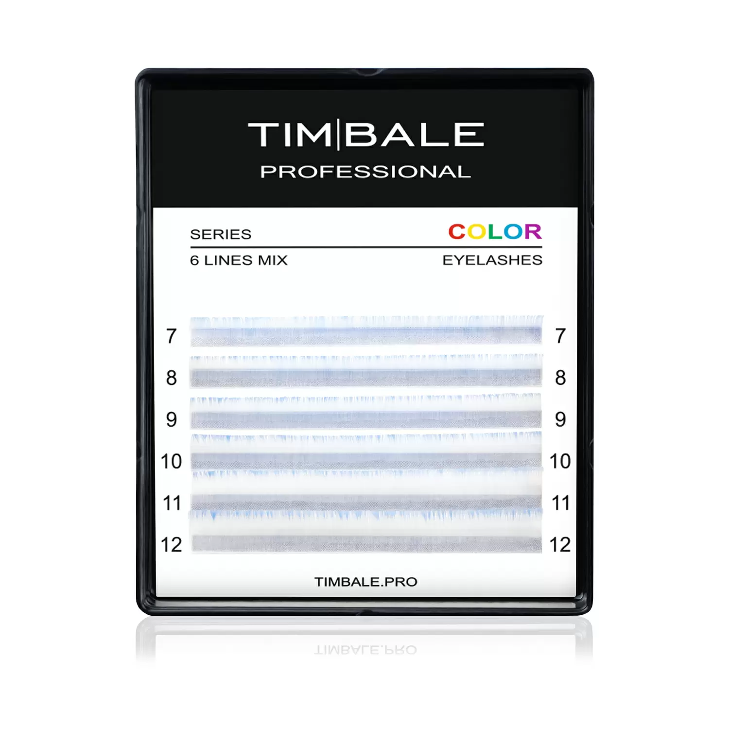 Ресницы двухцветные TimBale Ice-Blue, Бело-голубые, Микс 6 линий