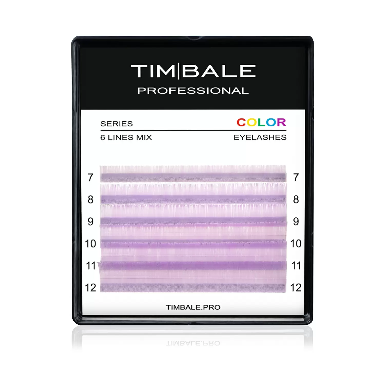 Ресницы цветные TimBale Light Violet, Светло-фиолетовые, Микс 6 линий