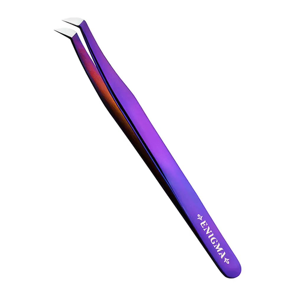 Пинцет Enigma с ручной заточкой extra-sharp, Volume new, Purple metallic