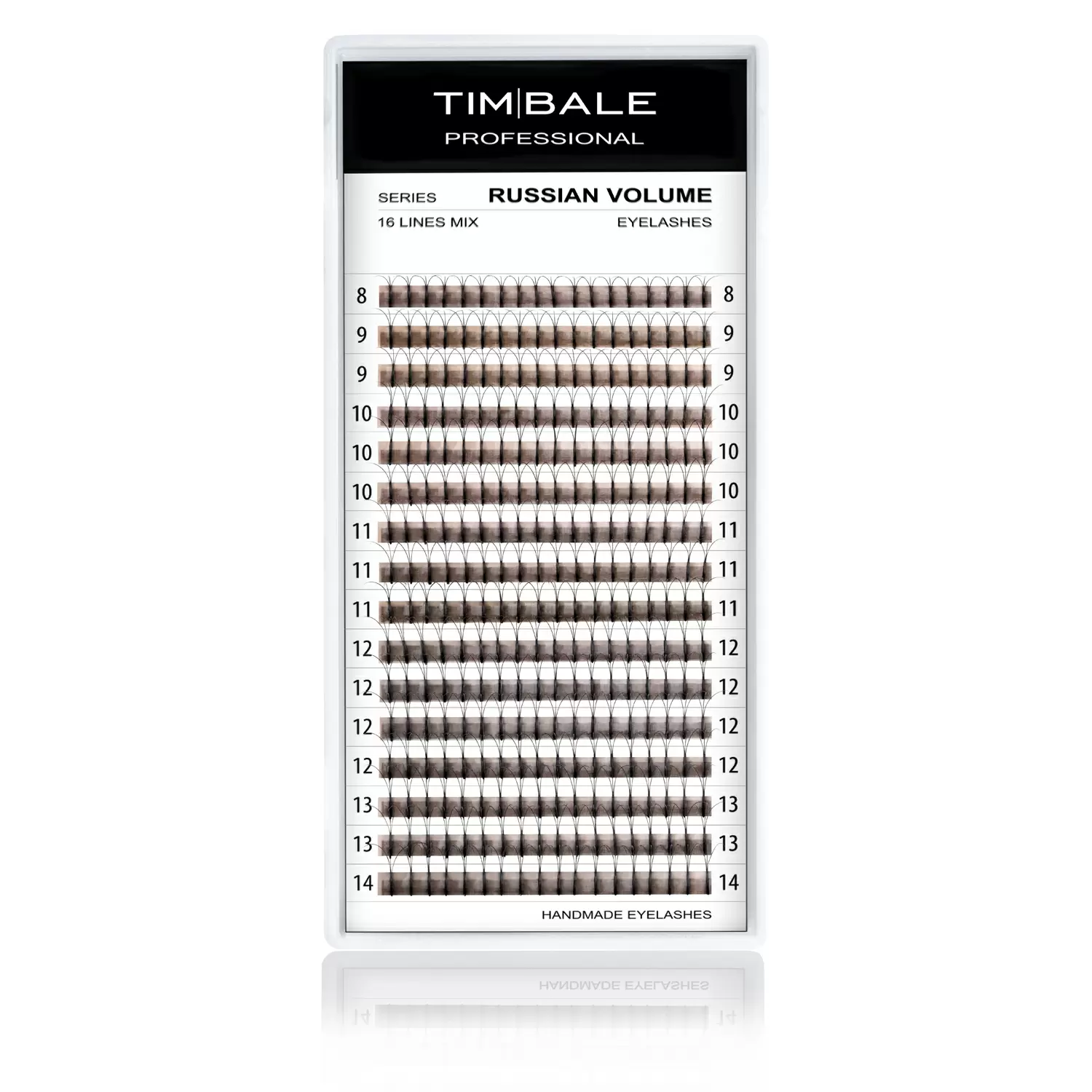 Ресницы 3D TimBale Volume, Готовые пучки, Микс 16 линий