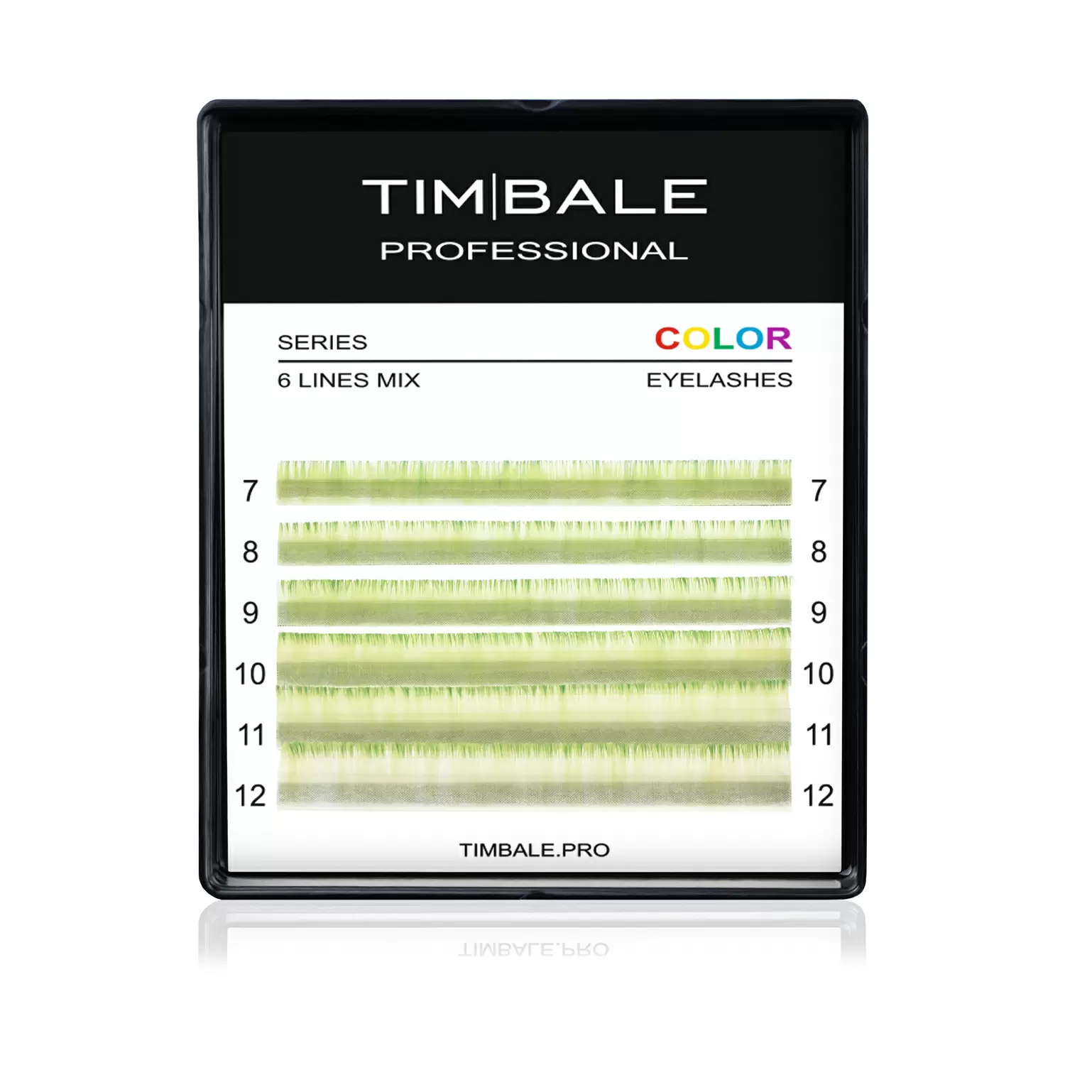 Ресницы двухцветные TimBale Ice-Green, Бело-зелёные, Микс 6 линий