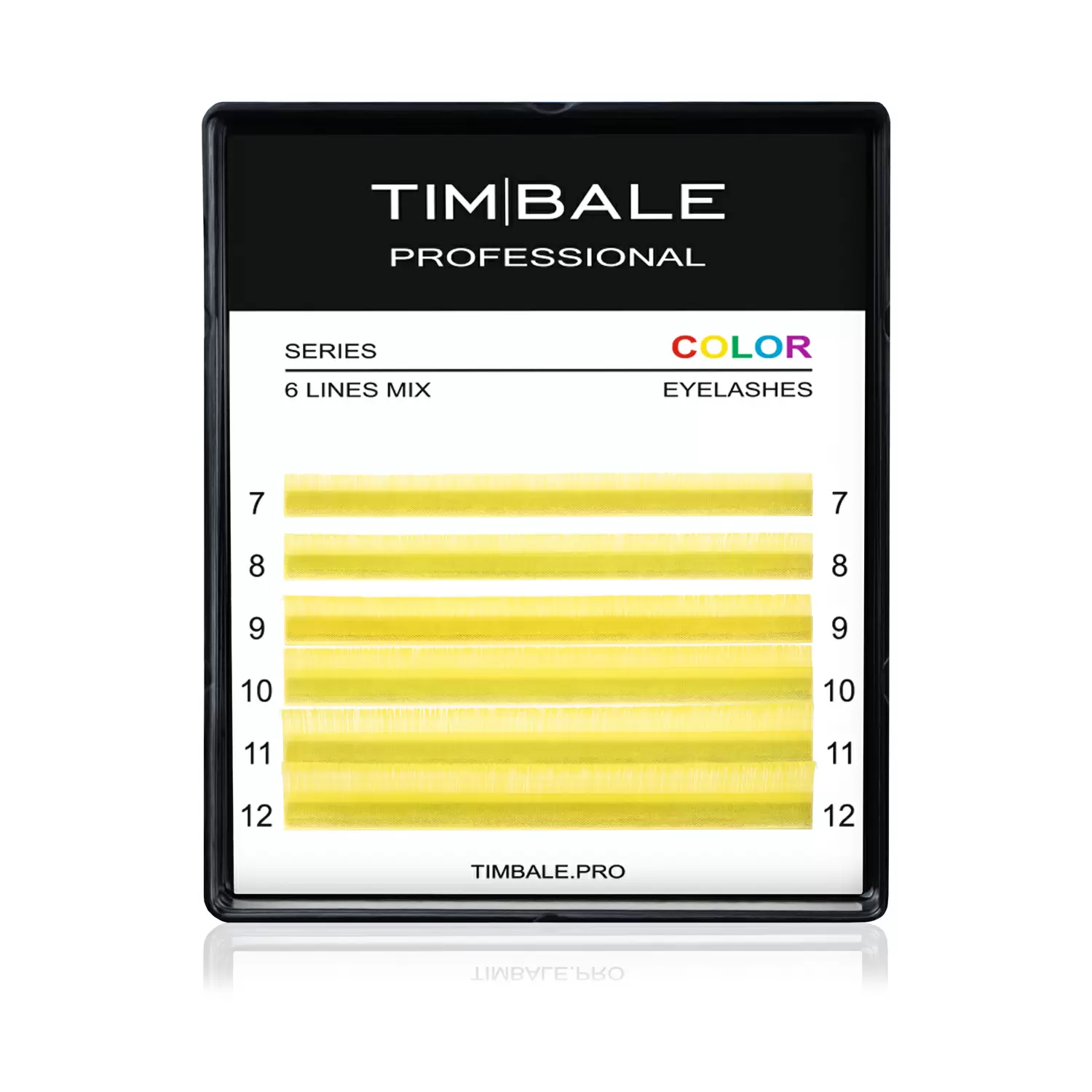 Ресницы цветные TimBale Yellow, Жёлтые, Микс 6 линий