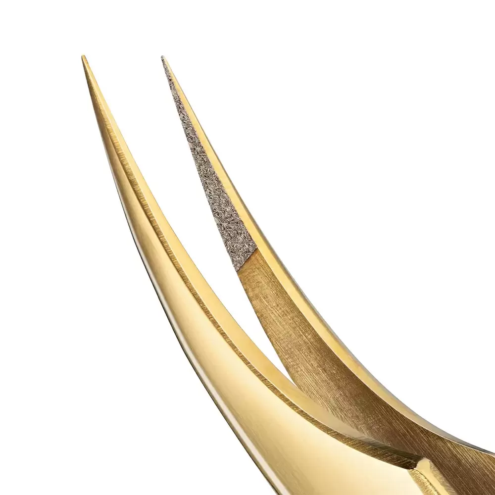 Пинцет сверхточный BARBARA серия Gold Touch, Тип Дельфин