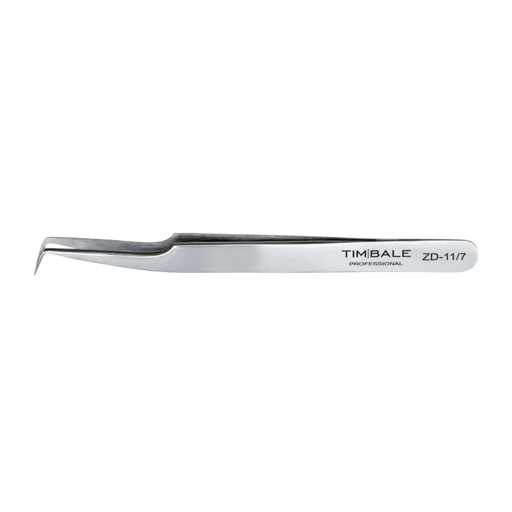 Пинцет для наращивания ресниц TimBale ZD-11, 7 мм, Satin, УЦЕНКА