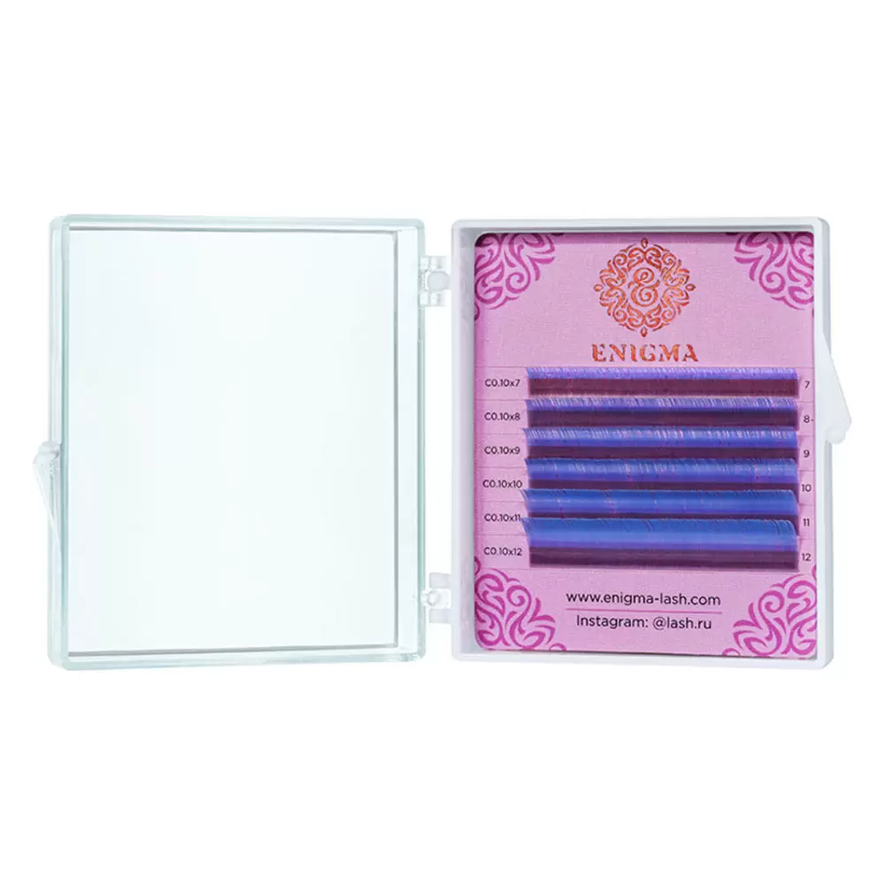 Ресницы цветные Enigma Aqua, Аквамариновые, Микс 6 линий