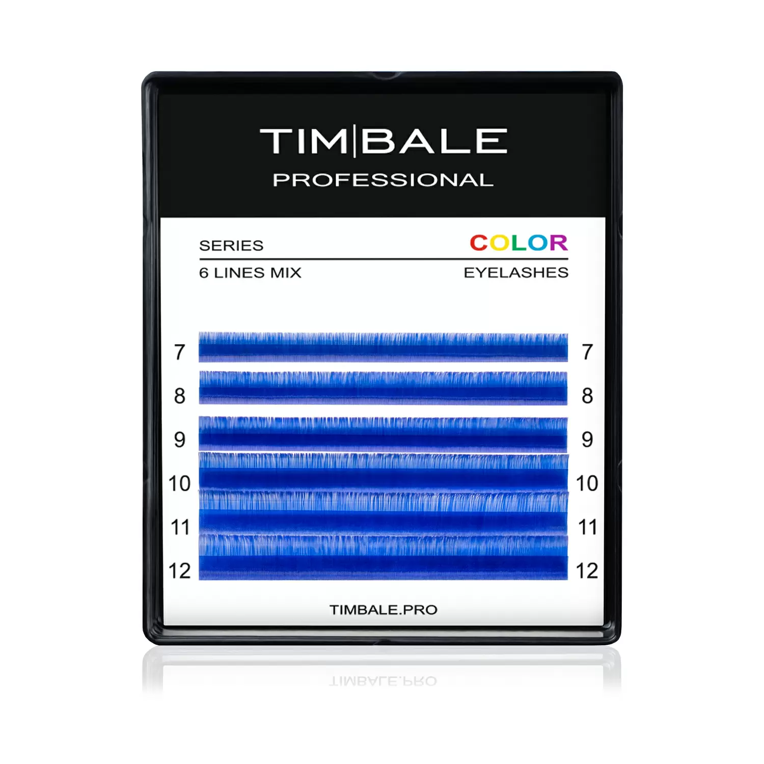 Ресницы цветные TimBale Blue, Синие, Микс 6 линий