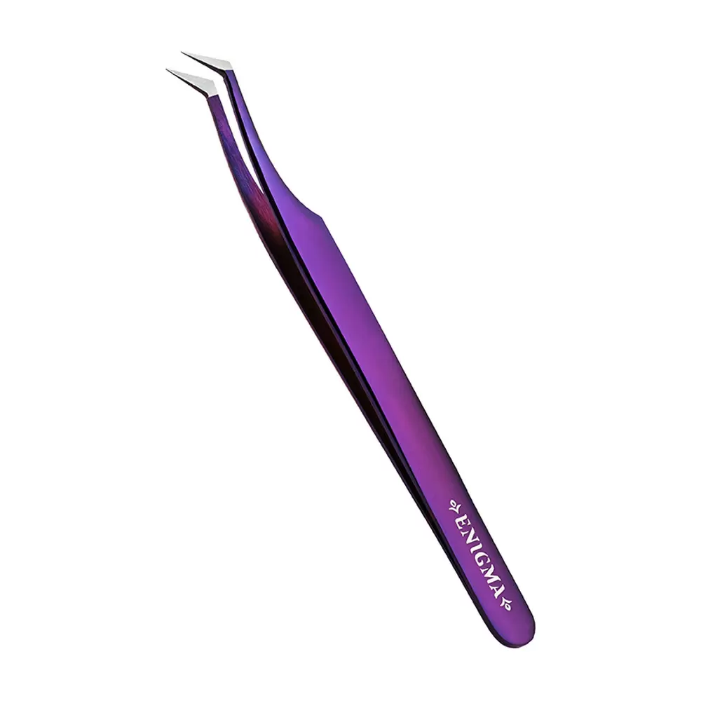 Пинцет Enigma с ручной заточкой extra-sharp, Тип L new, Purple metallic
