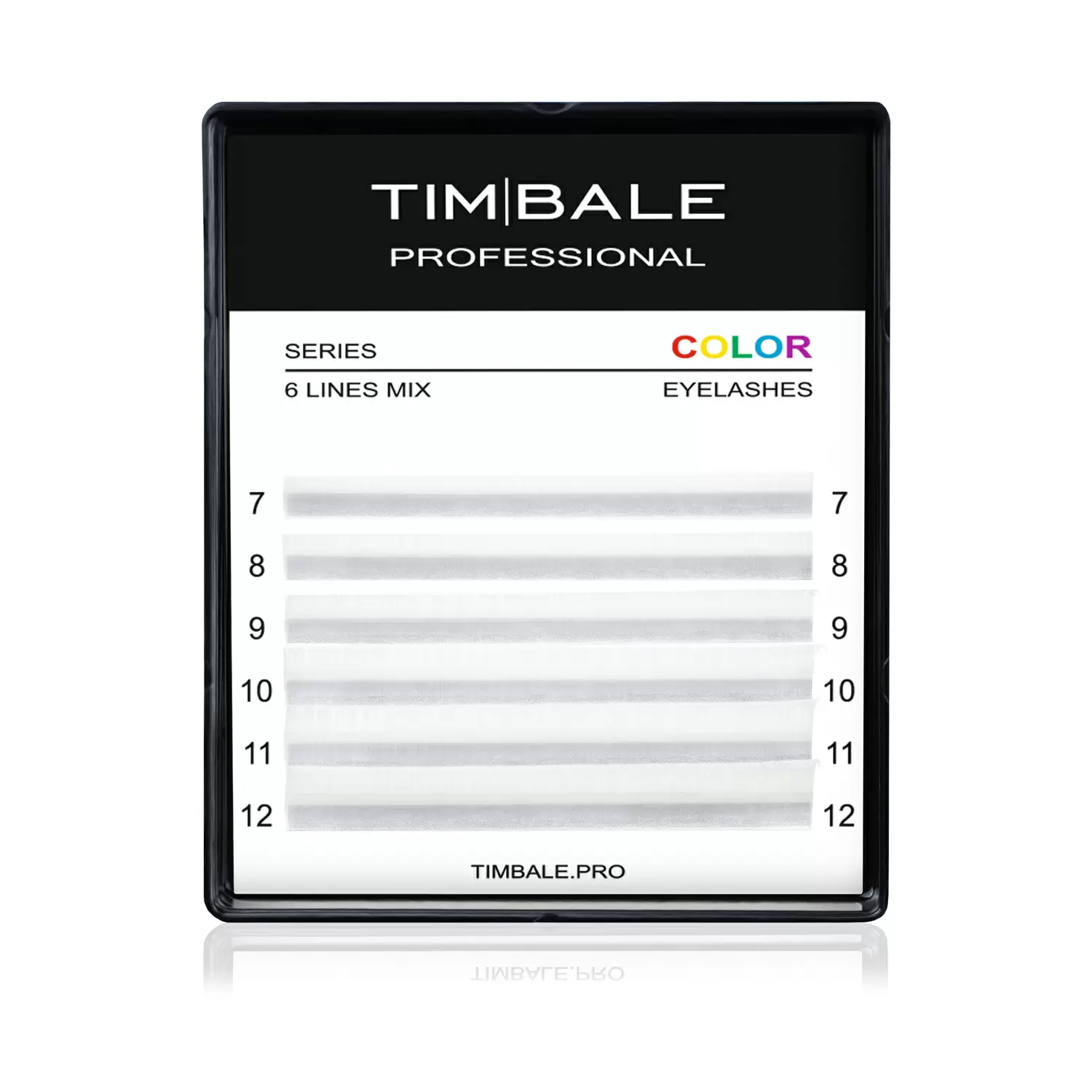 Ресницы цветные TimBale White, Белые, Микс 6 линий