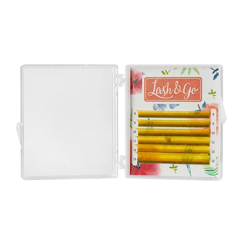Ресницы цветные Lash&Go, Жёлтые, Микс 6 линий