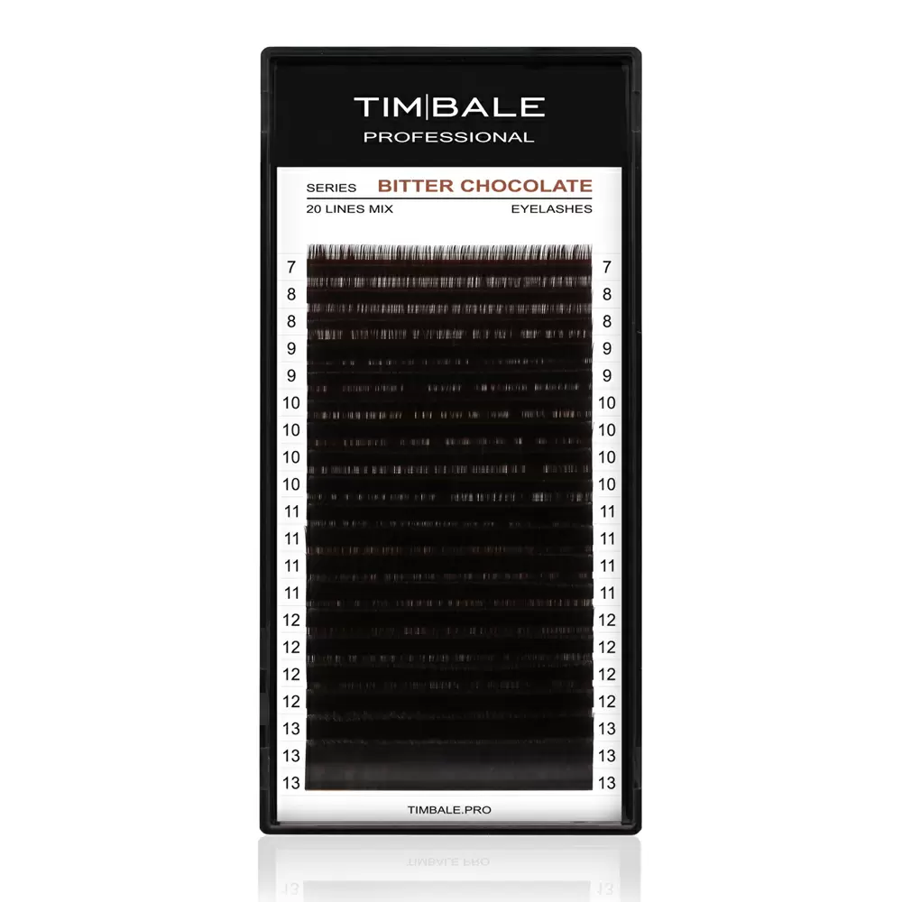 Ресницы коричневые TimBale Bitter Chocolate, Микс 20 линий