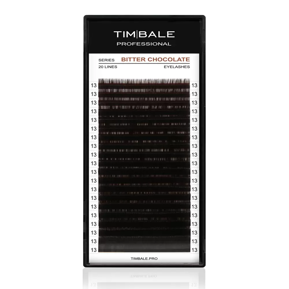 Ресницы коричневые TimBale Bitter Chocolate, 20 линий