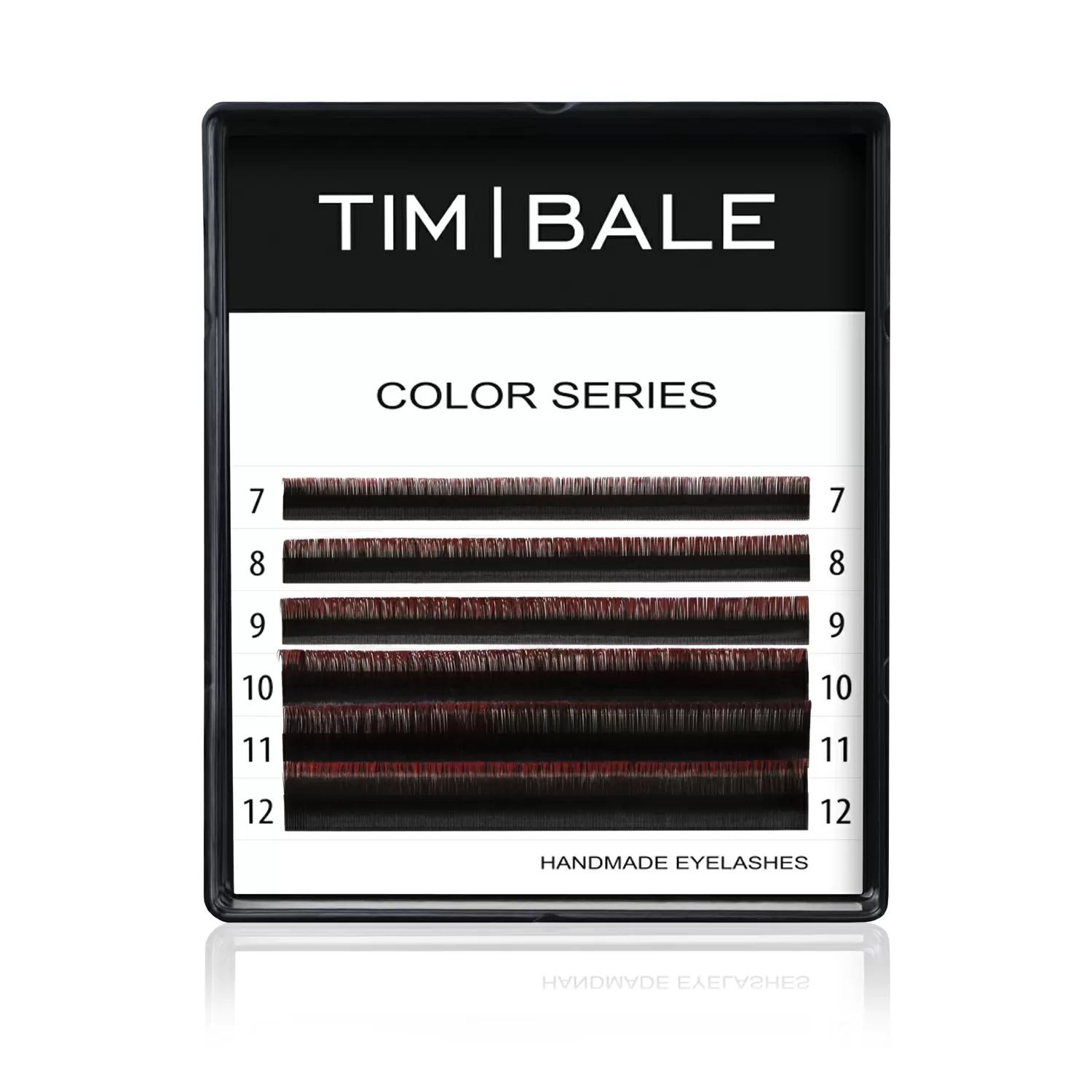 Ресницы цветные омбре TimBale Black-Red, Чёрно-красные, Микс 6 линий