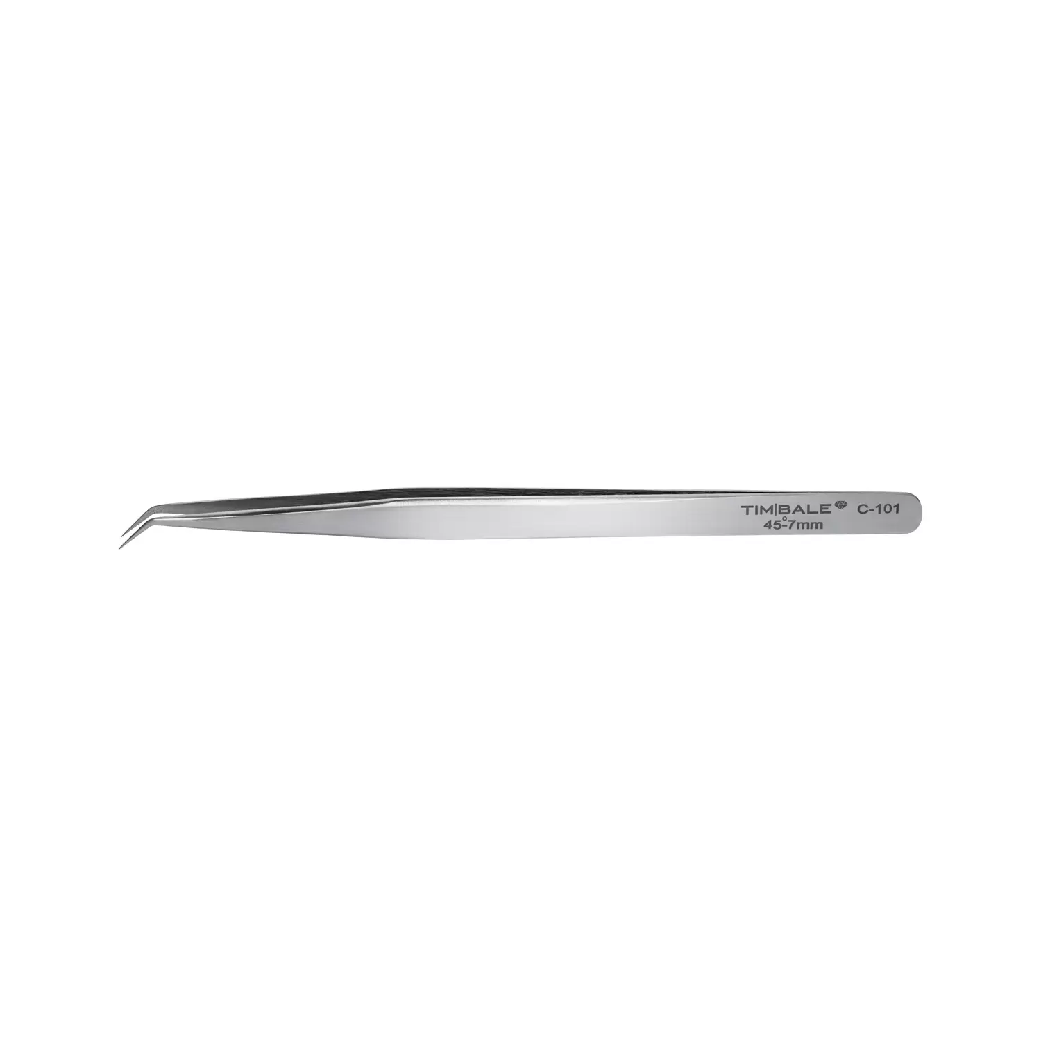 Пинцет для наращивания ресниц TimBale Diamond C-101, 7 мм, 45 градусов