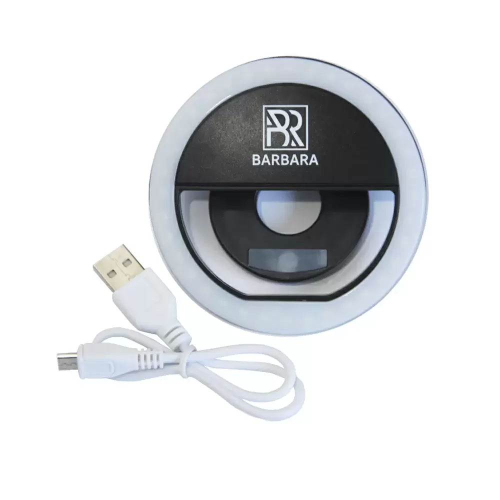 Лампа LED круглая BARBARA FLASH LIGHT для смартфона и планшета, Чёрная