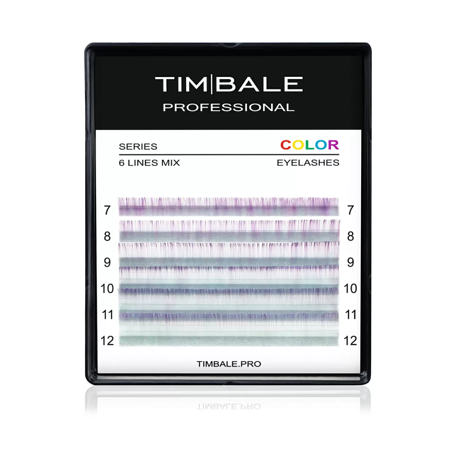 Ресницы двухцветные TimBale Emerald-Violet, Изумрудно-фиолетовые, Микс 6 линий