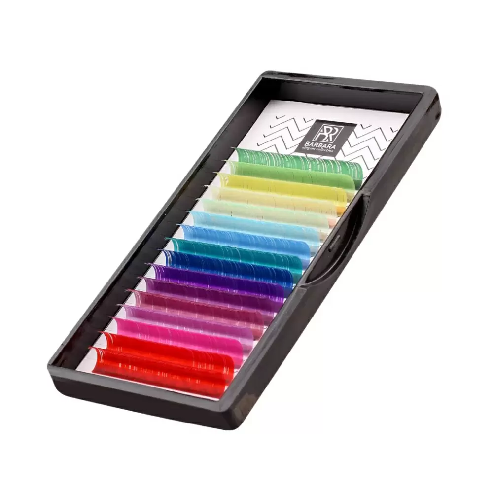 Ресницы цветные BARBARA TRENDY, 16 цветов, 16 линий