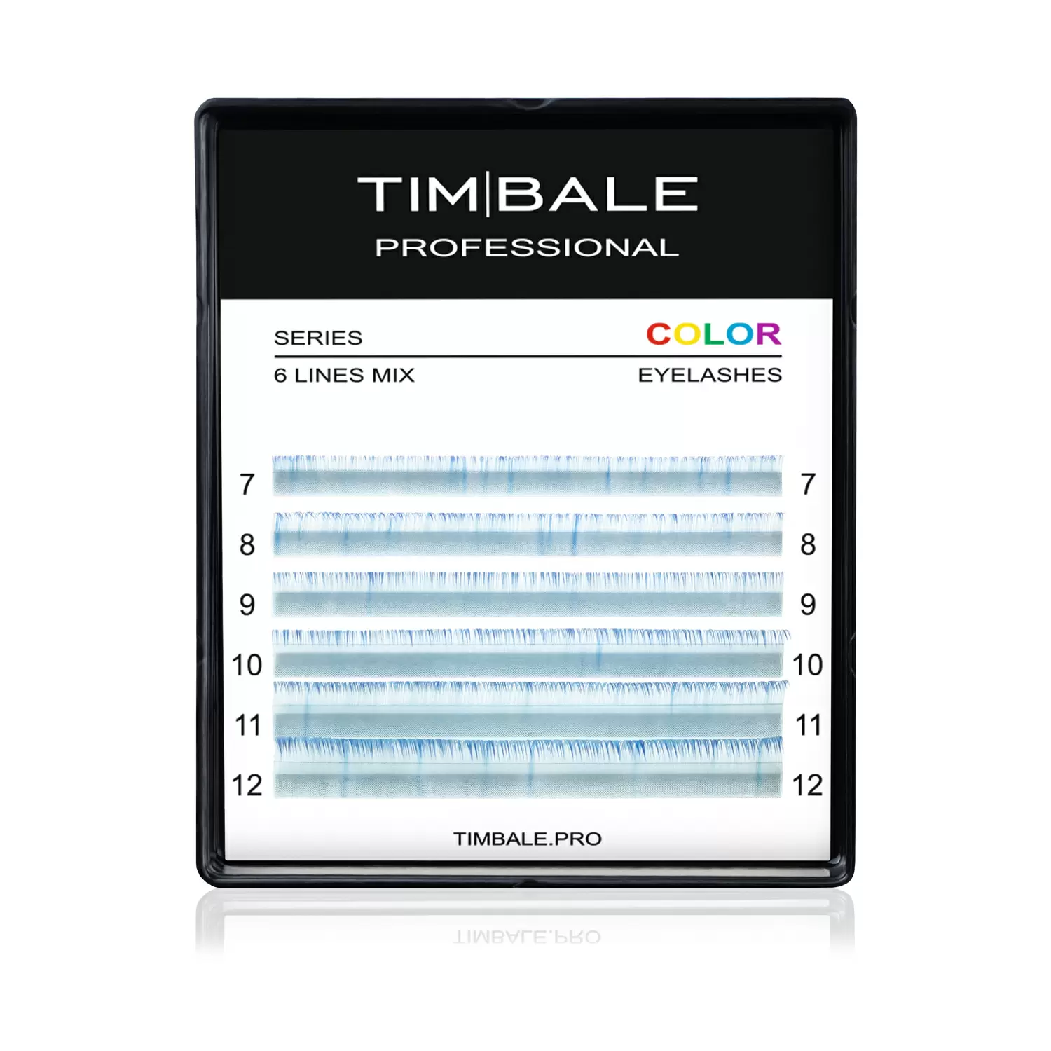 Ресницы двухцветные TimBale Ocean-Blue, Сине-голубые, Микс 6 линий