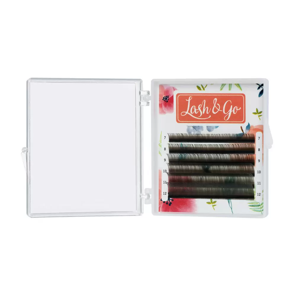 Ресницы цветные Lash&Go, Пепельные, Микс 6 линий
