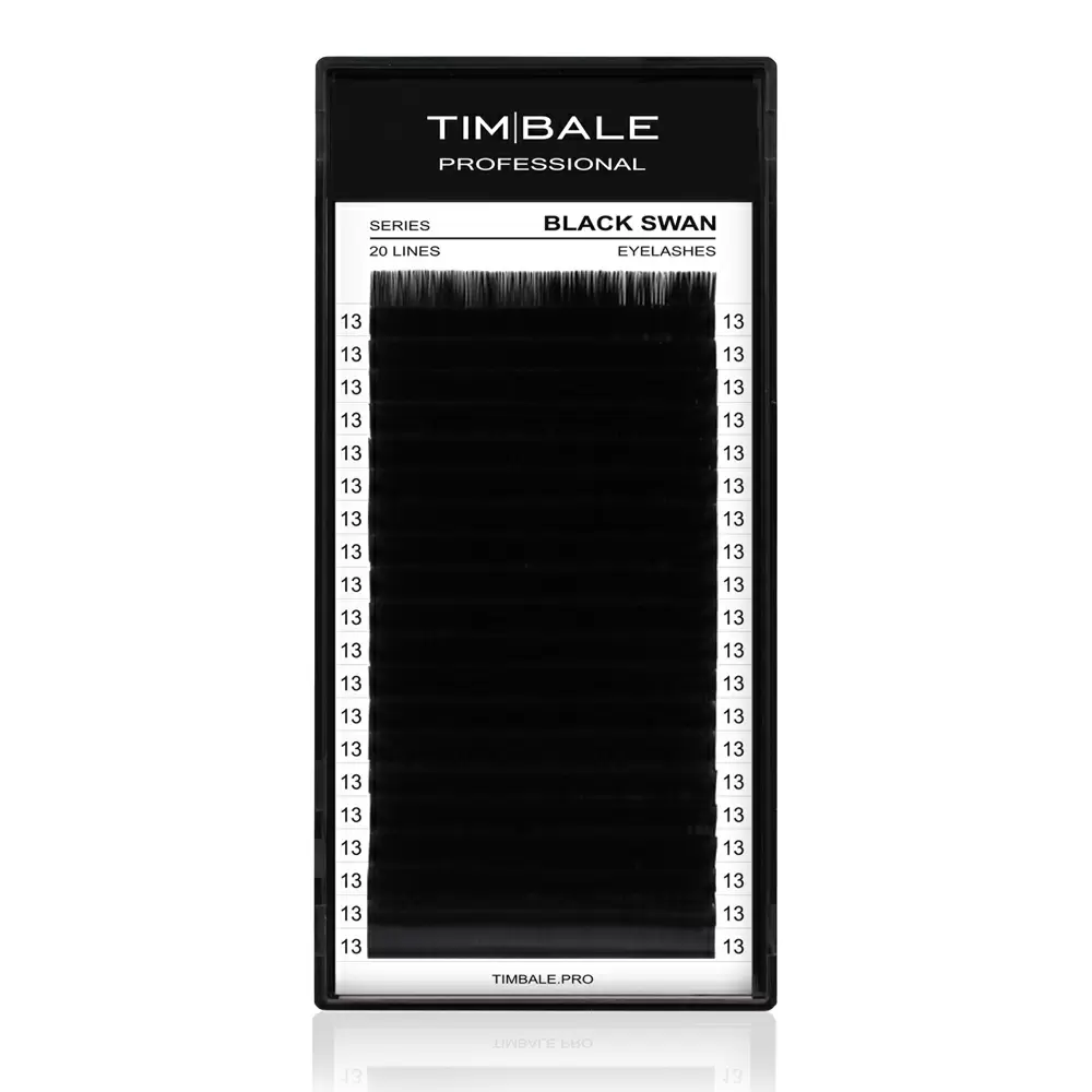 Ресницы чёрные TimBale Black Swan, 20 линий