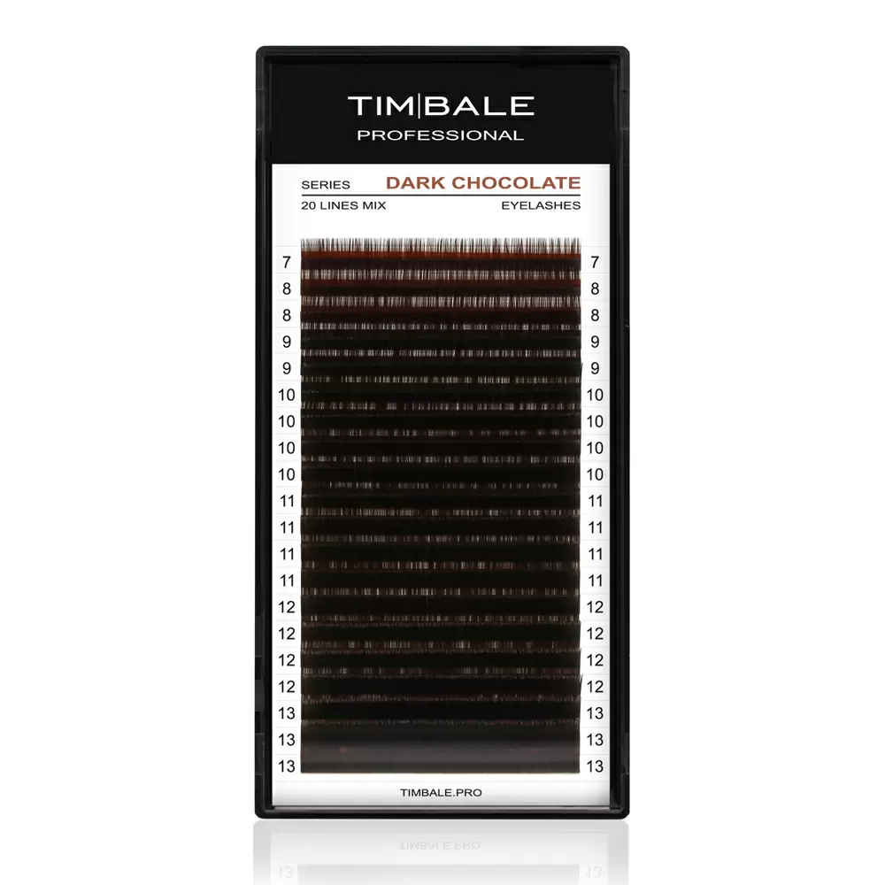 Ресницы коричневые TimBale Dark Chocolate, Микс 20 линий