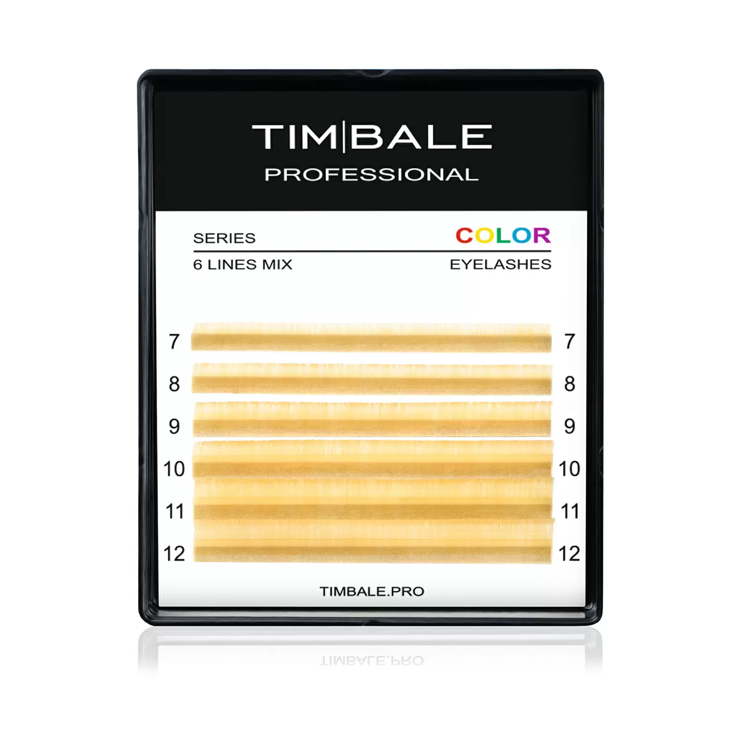 Ресницы цветные TimBale Gold, Золотые, Микс 6 линий