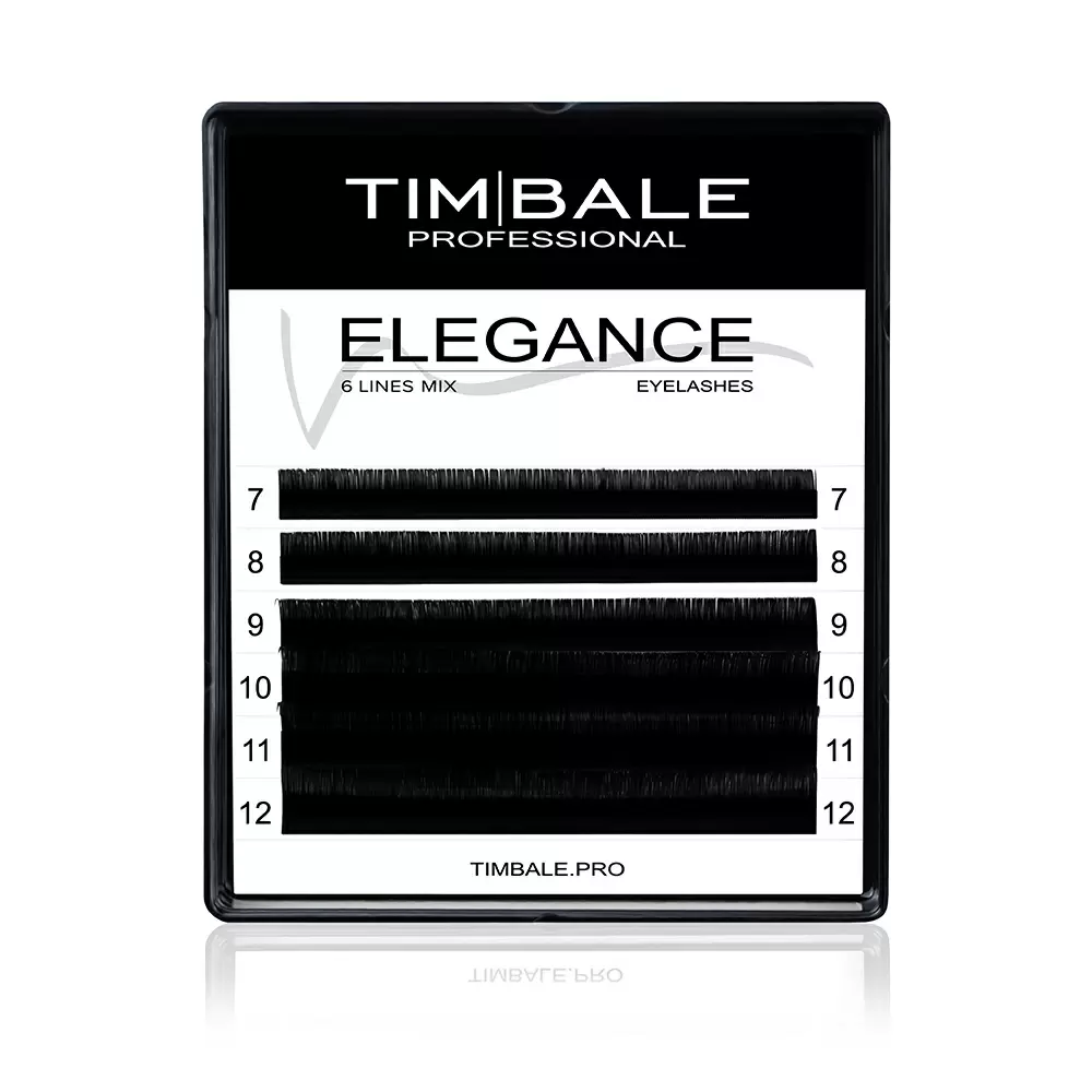 Ресницы чёрные TimBale Elegance, Микс 6 линий