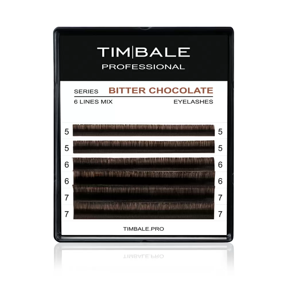 Ресницы коричневые TimBale Bitter Chocolate, Микс 6 линий