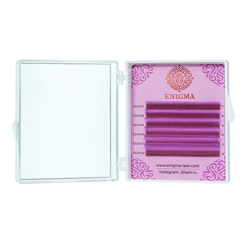 Ресницы цветные Enigma Lavender, Лавандовые, Микс 6 линий