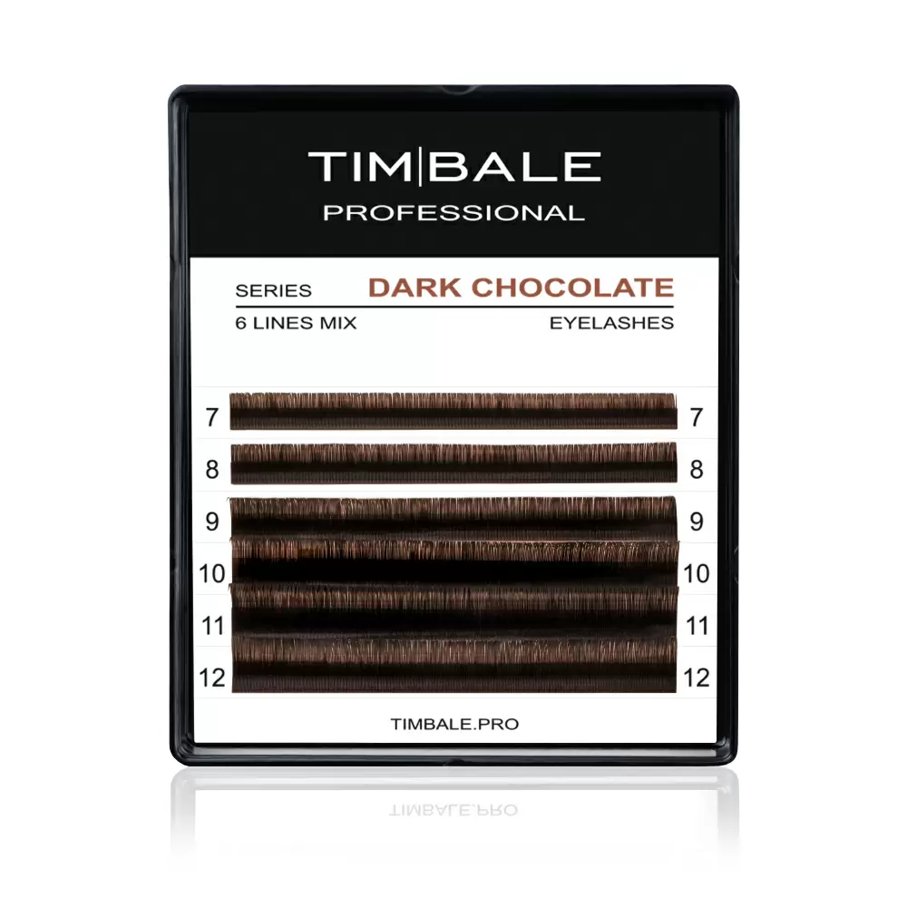 Ресницы коричневые TimBale Dark Chocolate, Микс 6 линий