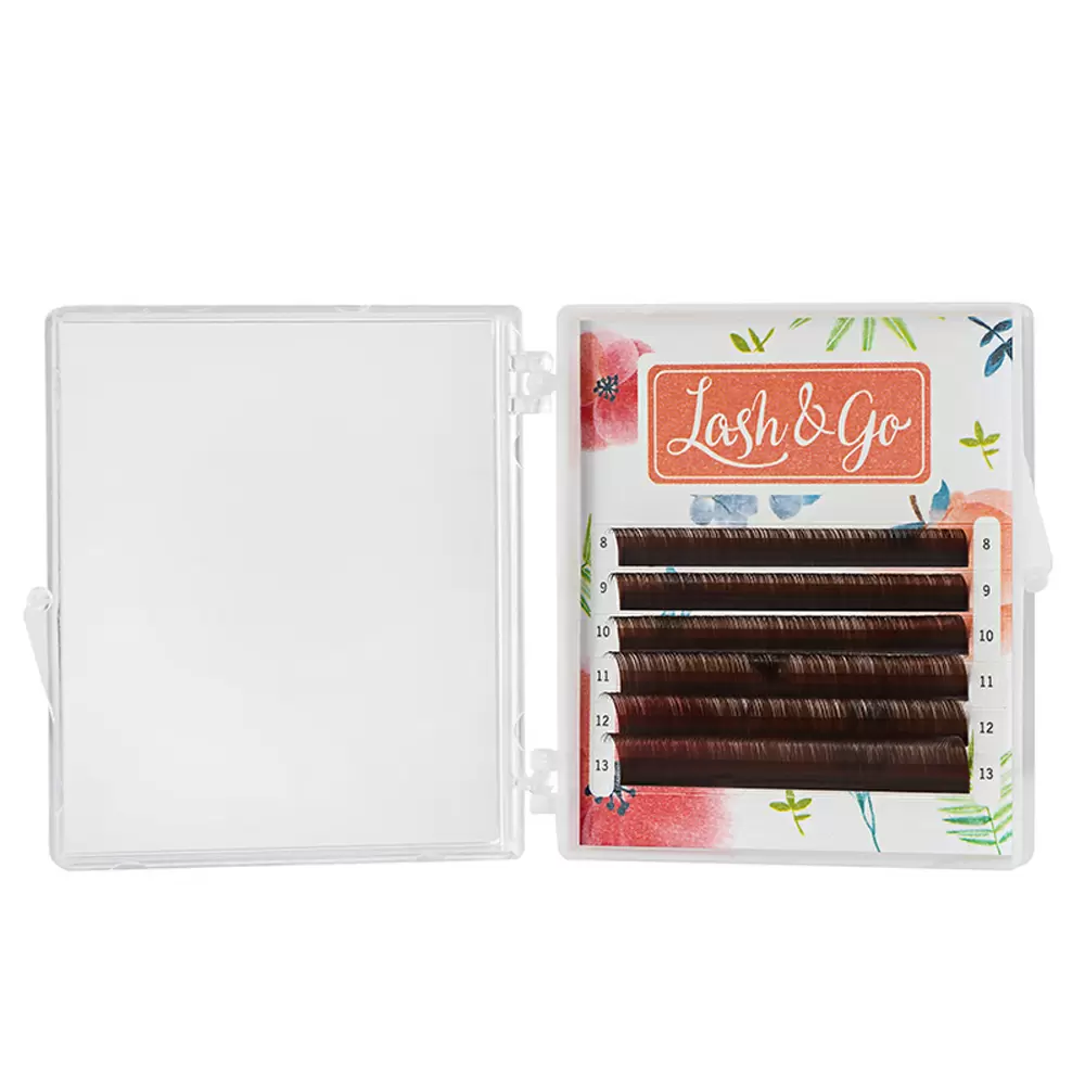 Ресницы коричневые Lash&Go Латте, Микс 6 линий