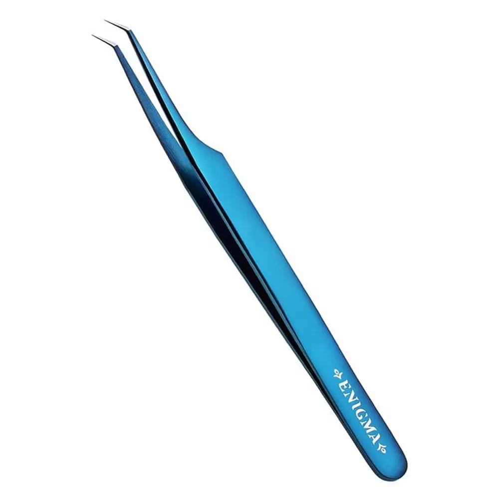 Пинцет Enigma с ручной заточкой extra-sharp, Тип Мини-L new, 45 градусов, Blue metallic