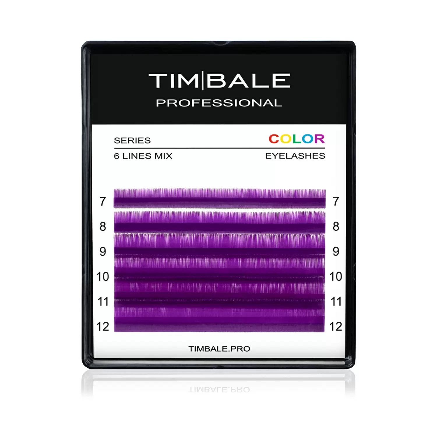 Ресницы цветные TimBale Violet, Фиолетовые, Микс 6 линий