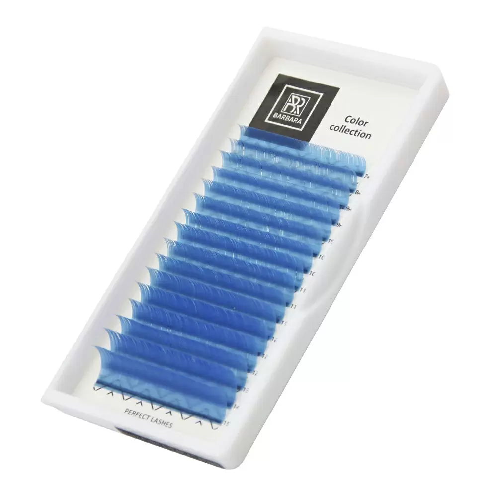 Ресницы цветные BARBARA, Лазурные №1, Микс 16 линий