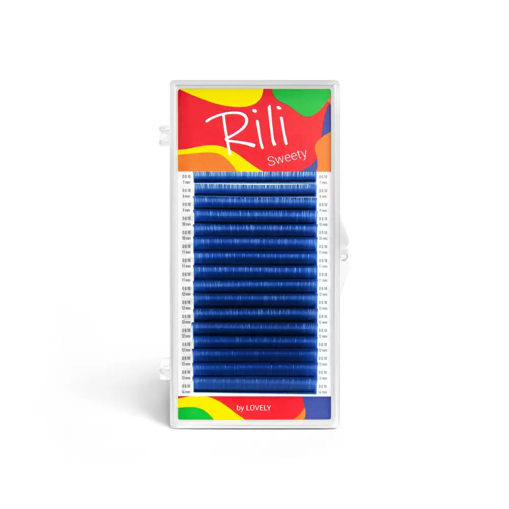 Ресницы цветные Rili Sweety, Синие, Микс 16 линий
