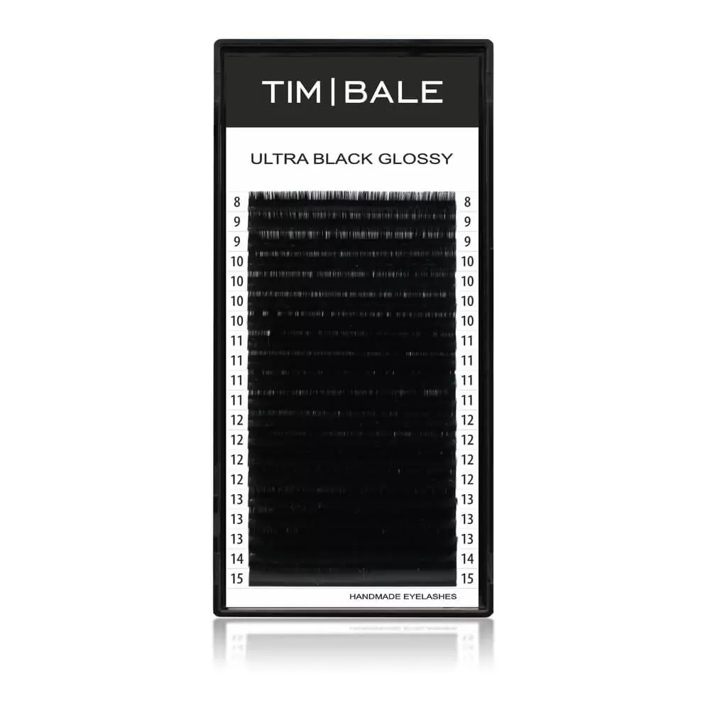 Ресницы чёрные TimBale Ultra Black Glossy, Микс 20 линий