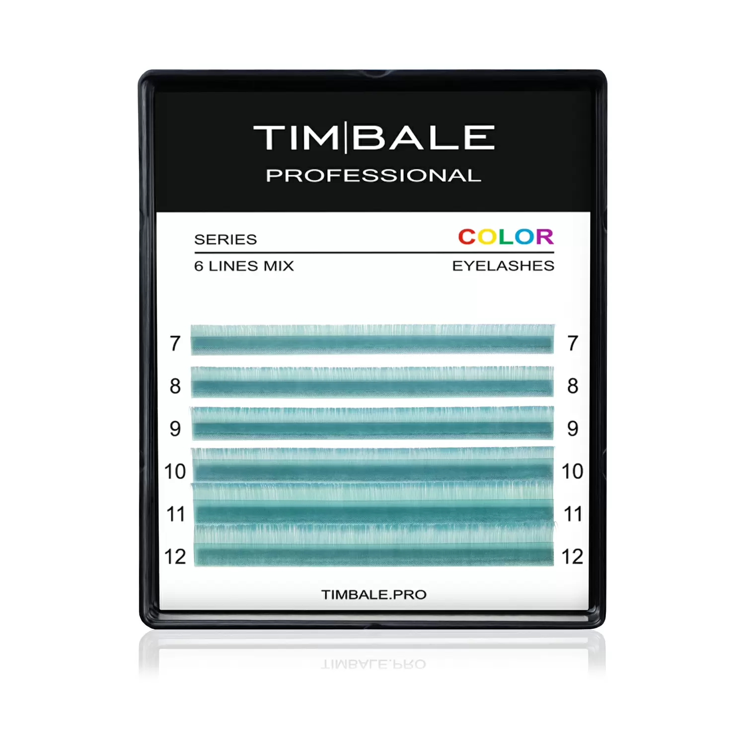 Ресницы цветные TimBale Emerald, Изумрудные, Микс 6 линий