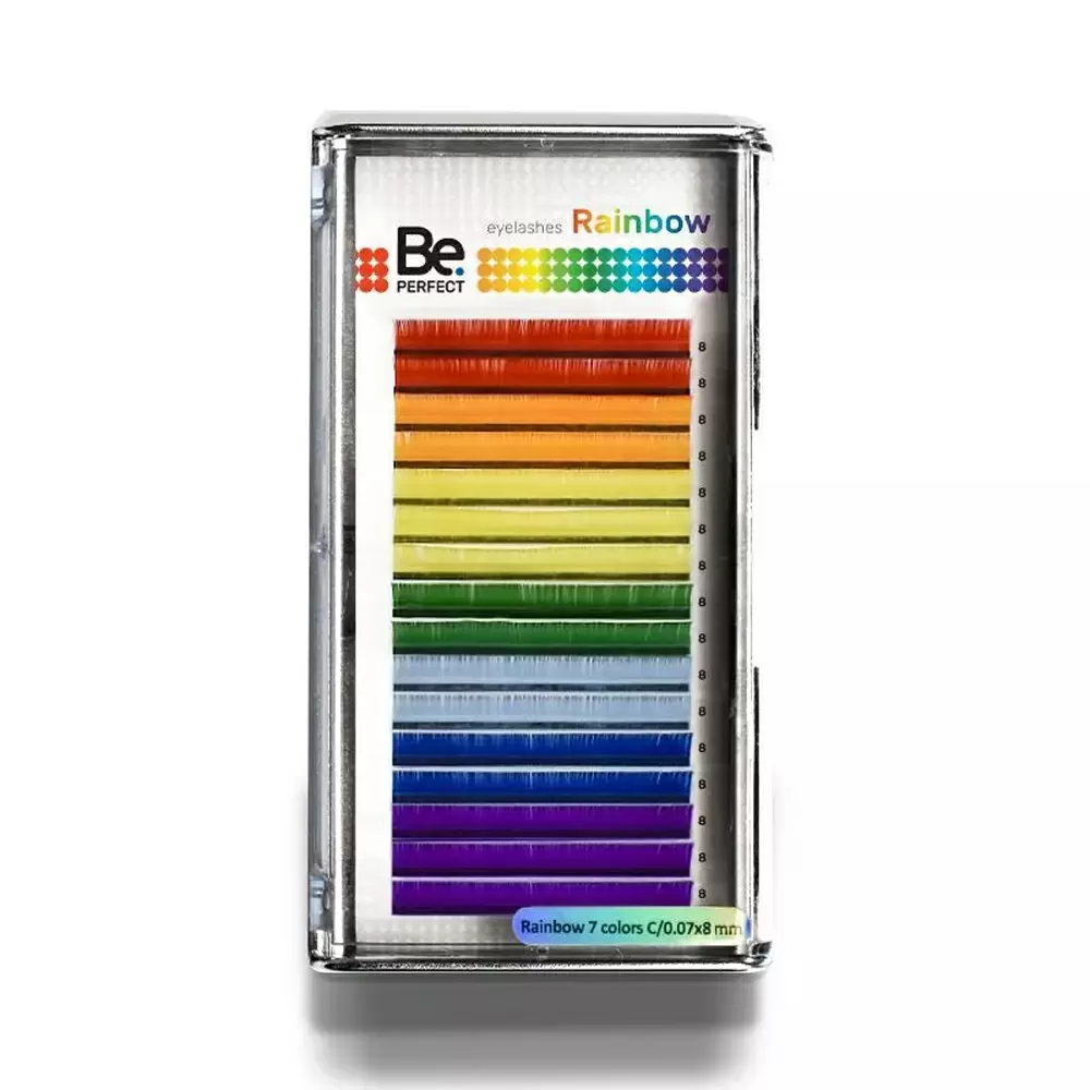 Ресницы цветные Be Perfect Rainbow, 7 цветов, 16 линий