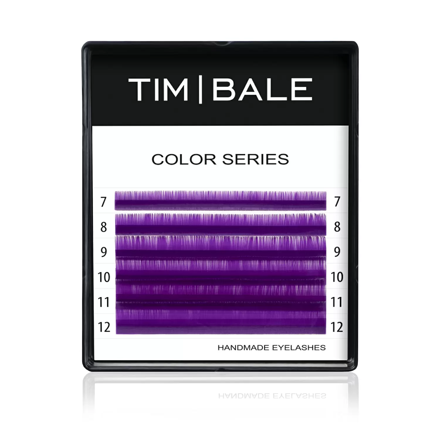 Ресницы цветные TimBale Violet, Фиолетовые, Микс 6 линий, D 0.10 07-12 мм, УЦЕНКА