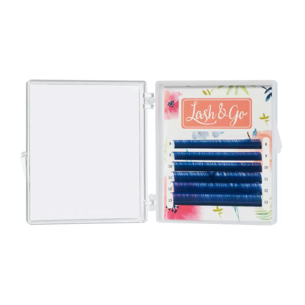 Ресницы цветные Lash&Go, Синие, Микс 6 линий