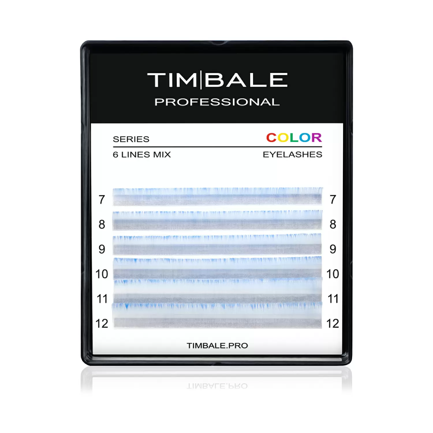 Ресницы двухцветные TimBale White-Blue, Бело-голубые, Микс 6 линий