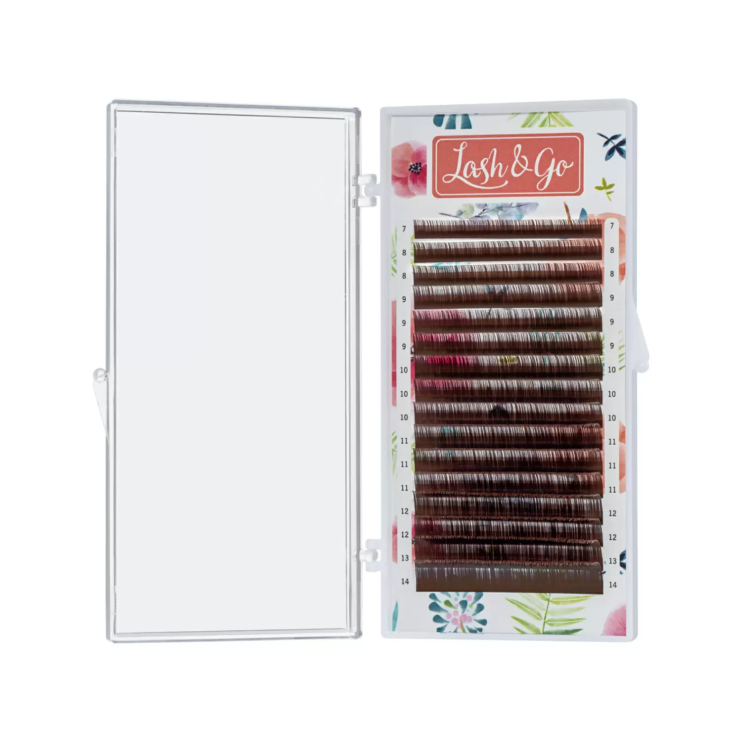 Ресницы коричневые Lash&Go Латте, Микс 16 линий