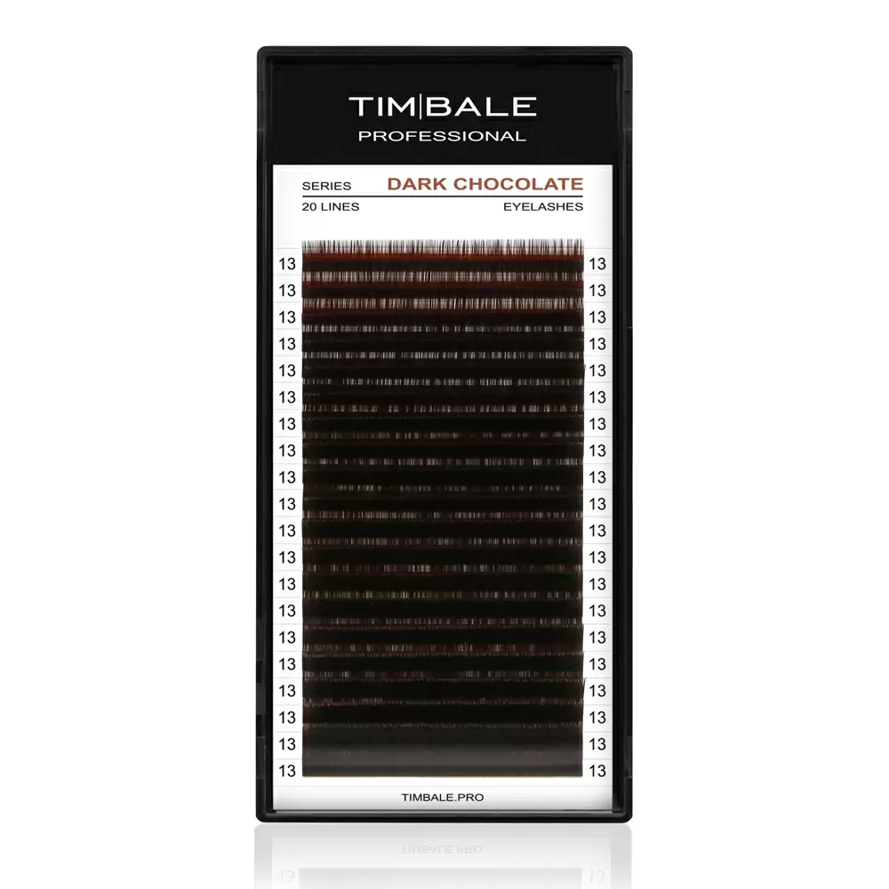 Ресницы коричневые TimBale Dark Chocolate, 20 линий