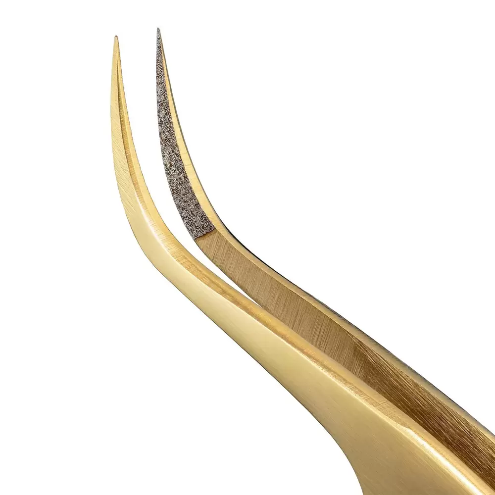 Пинцет сверхточный BARBARA серия Gold Touch, Изогнутый
