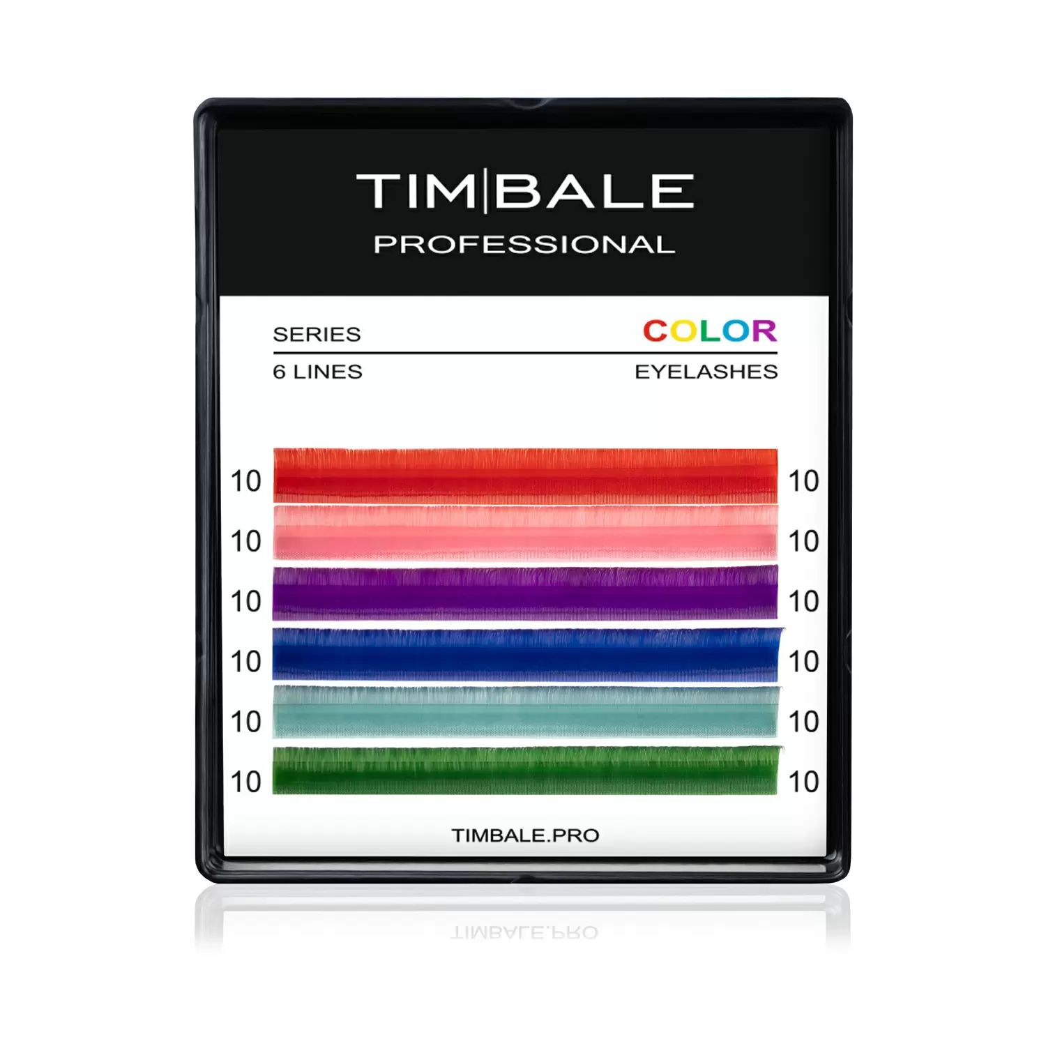 Ресницы цветные TimBale Multicolor №1, 6 цветов, 6 линий