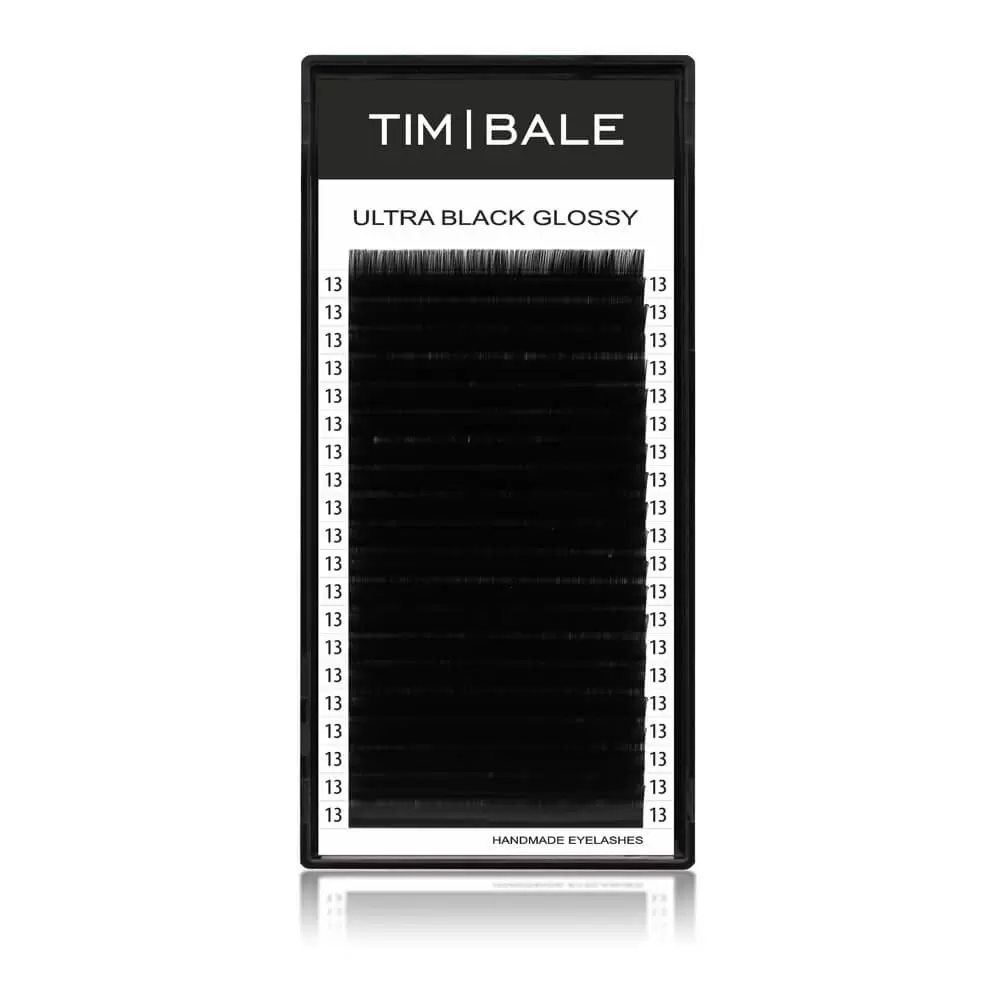 Ресницы чёрные TimBale Ultra Black Glossy, 20 линий